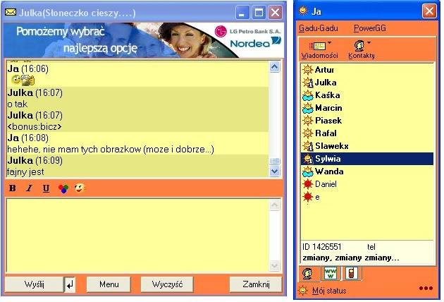 Screenshot komunikatora Gadu-Gadu